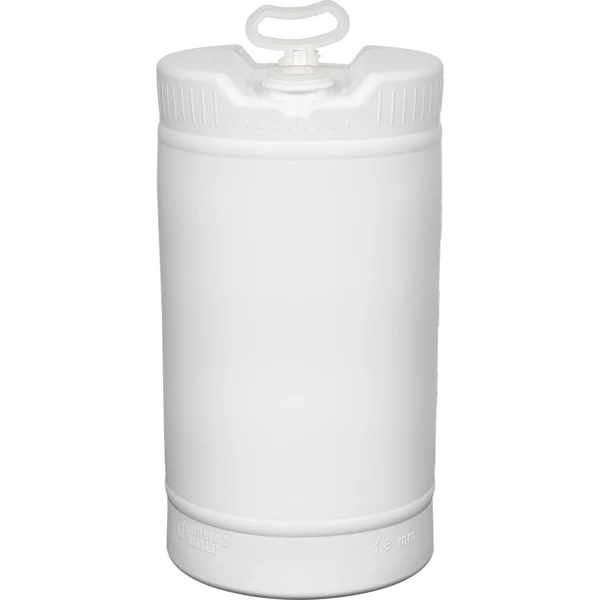 15 Gallon White Tight Head Plastic Drum, UN Rated, 2″ & 3/4″ Fittings