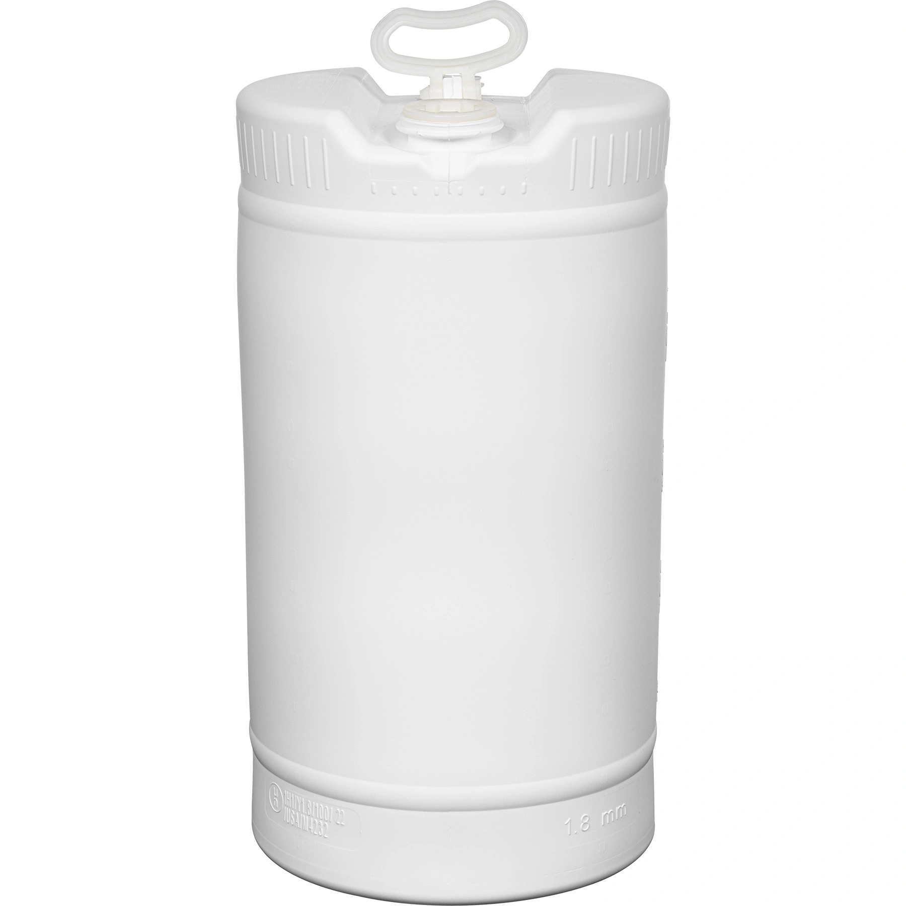 15 Gallon White Tight Head Plastic Drum, UN Rated, 2″ & 3/4″ Fittings - Image 1