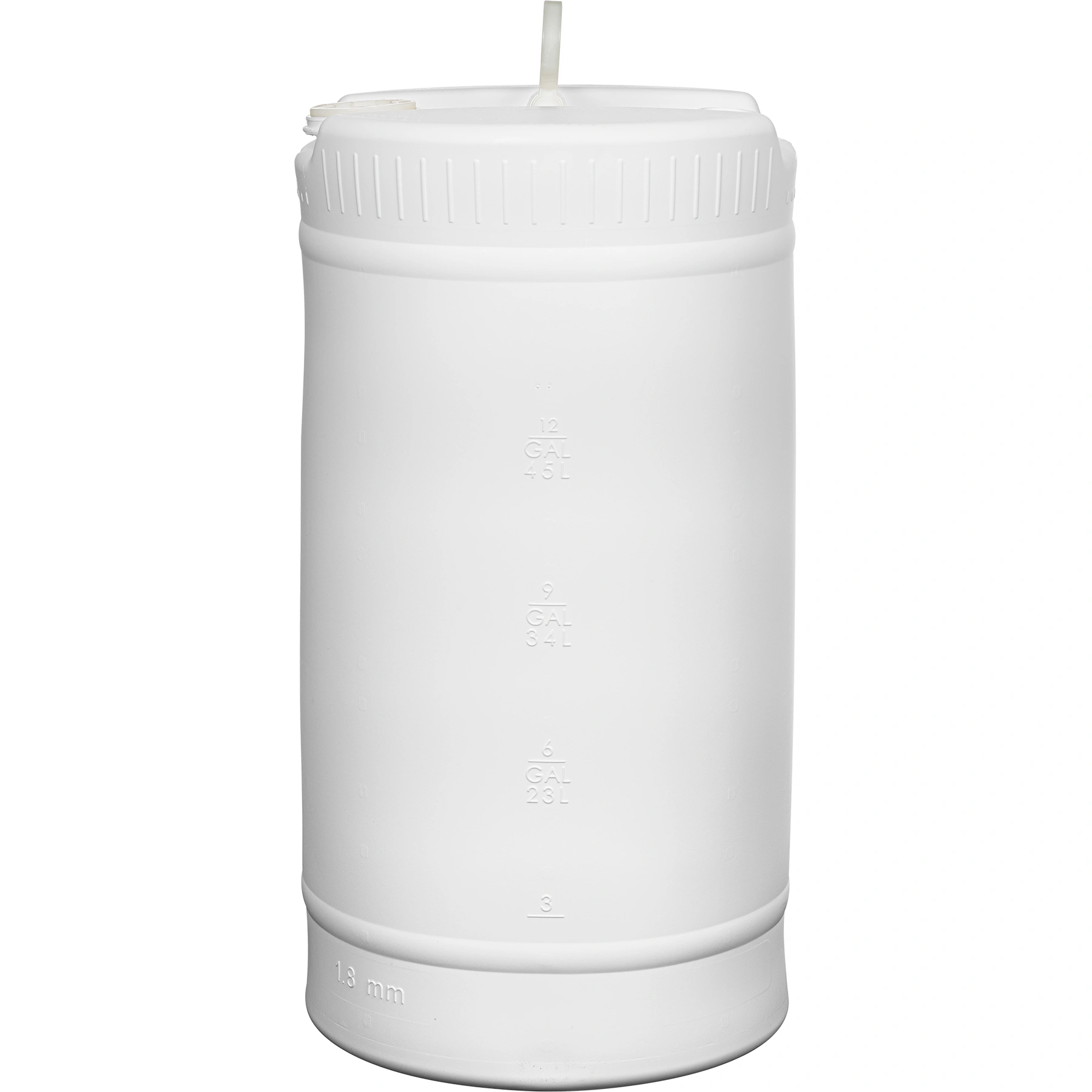 15 Gallon White Tight Head Plastic Drum, UN Rated, 2″ & 3/4″ Fittings - Image 2