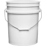 5 Gallon White Plastic Pail (90 mil), w/Metal Handle (P4 Series) - Image 2
