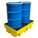 2 Drum Spill Pallet With Removable Grid – 240 Litre