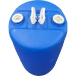 20 Gallon Blue Tight Head Plastic Drum, UN Rated, 2″ NPS & 2″ Buttress Fittings, Two Handles - Image 2