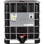 275 Gallon Black IBC Tote, Standard Reconditioned, 2″ Camlock Valve, Composite Pallet - Image 2