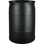 30 Gallon Black Tight Head Plastic Drum, UN Rated, 2″ NPS & 2″ Buttress Fittings