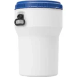 10.6 Gallon White Plastic Drum with Screw On Lid and Handles, UN Rated