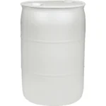 55 Gallon Natural Tight Head Plastic Drum, UN Rated, 2″ NPT & 2″ Buttress Fittings