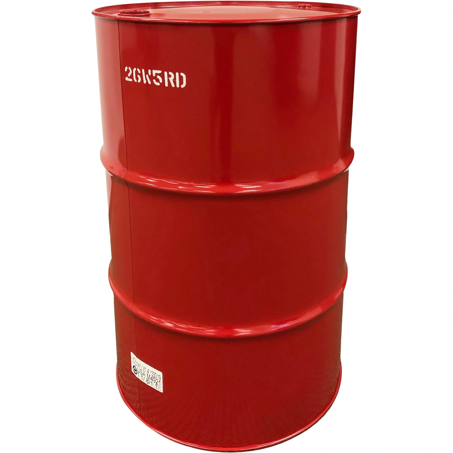 55-gallon-red-tight-head-steel-drum_un-rated_2-inch-and-0.75-inch-fittings_unlined_26w5rd_1.webp 55 Gallon Red Tight Head Steel Drum, UN Rated, 2 & 34 Fittings, Unlined - Image 1