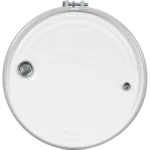 55 Gallon Steel Open Head Drum, Black, Unlined, UN Rated, White Cover w/Bolt Ring, 2″ & 3/4″ Fittings - Image 2