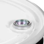 55 Gallon Steel Open Head Drum, Black, Unlined, UN Rated, White Cover w/Bolt Ring, 2″ & 3/4″ Fittings - Image 4