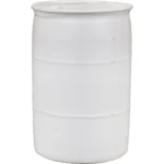 55 Gallon Tight Head Natural Plastic Drum, Reconditioned, UN Rated, 2″ NPS & 2″ Buttress Fittings