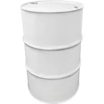 55 Gallon White Tight Head Steel Drum, 2 & 34 Fittings, UN Rated, Unlined, Poly Irradiated Gaskets