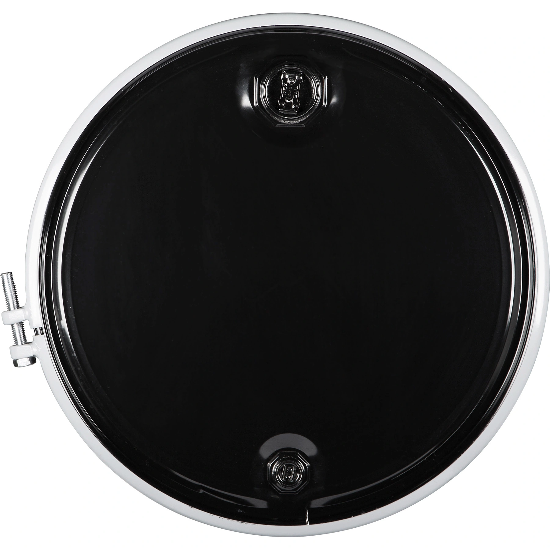 55 Gallon Steel Drum, Black, UN Rated, Unlined, 20GA, Cover w/Bolt Ring, 2″ & 3/4″ Fittings - Image 2