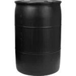 55 Gallon Black Tight Head Plastic Drum, Reconditioned, UN Rated, 2″ NPS & 2″ Buttress