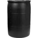 55 Gallon Black Tight Head Plastic Drum, UN Rated, 2″ NPS & 2″ Buttress Fittings