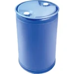 55 Gallon Blue Tight Head Plastic Drum, Straight Sided, UN Rated, 2″ NPS & 2″ Buttress Fittings