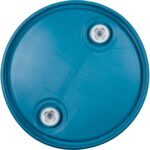 55 Gallon Blue Tight Head Plastic Drum, UN Rated, 2″ NPS & 2″ Buttress Fittings - Image 2