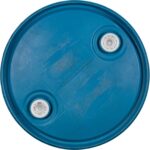 55 Gallon Blue Tight Head Plastic Drum, Washed, UN Rated, 2″ NPS & 2″ Buttress - Image 2