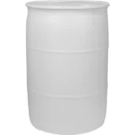 55 Gallon Natural Tight Head Plastic Drum, UN Rated, 2″ NPS & 2″ Buttress Fittings