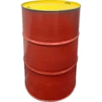 55 Gallon Red/Yellow Tight Head Steel Drum, Reconditioned, 2″ & 3/4″ Fittings, Unlined