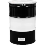 55 Gallon Steel Drum, UN Rated, Lined, Cover w/Bolt Ring, 2″ & 3/4″ Fittings