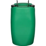 15 Gallon Green Tight Head Plastic Drum, 2″ NPS & 2″ Buttress Fittings, Two Handles