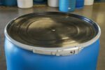 77 Gallon Plastic Barrel Top Drum (NEW) (Blue) — Lid & Lock - Image 4