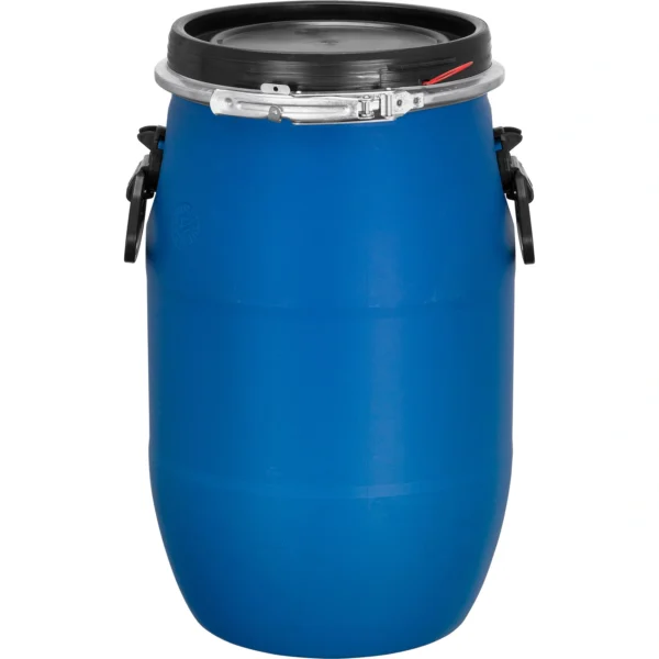 8 Gallon Blue Plastic Drum, UN Rated