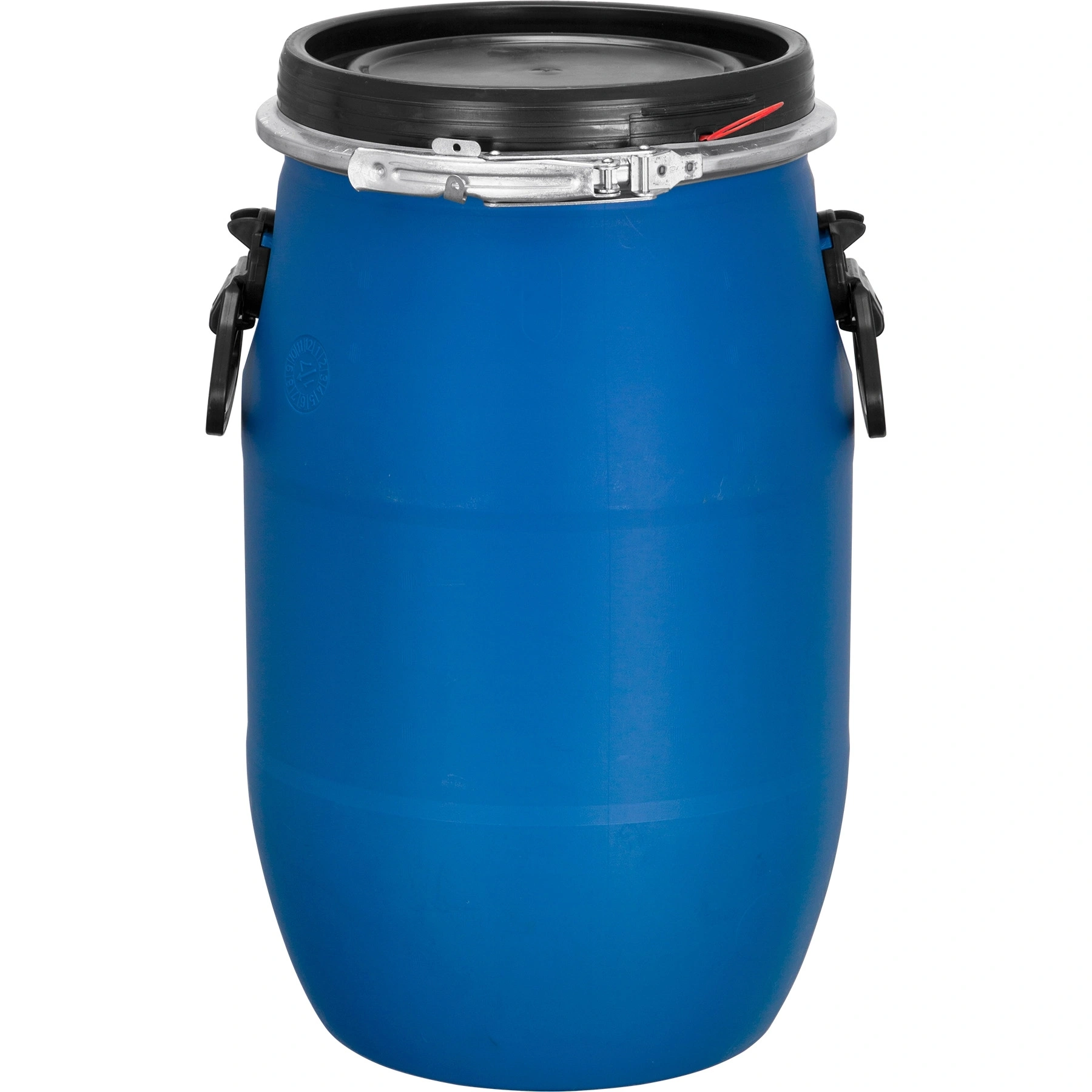 8_gallon_blue_plastic_drum_un_rated_56w09b_1.webp 8 Gallon Blue Plastic Drum, UN Rated - Image 1