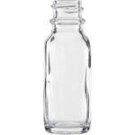 1/2 oz. Clear Boston Round Glass Bottle, 18mm 18-400