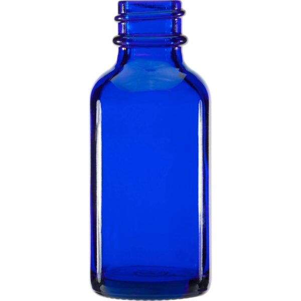 1 oz. Boston Round Bottles, Cobalt Blue Glass, 20mm 20-400