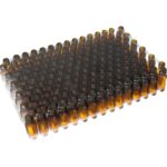 1/2 oz. Amber Boston Round Glass Bottle, 18mm 18-400 - Image 4