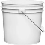 1 Gallon White Plastic Pail w/Metal Handle and Plastic Grip (P8 Series) - Image 3