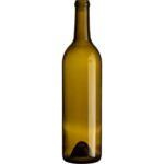 750 ml Antique Green Bordeaux Wine Bottles, Punted Bottom, Cork