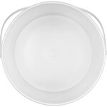 2 Gallon White Plastic Pail with Plastic Handle (P5 Series) - Image 3