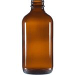 8 oz. Amber Boston Round Glass Bottle, 28mm 28-400