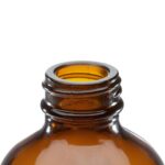 8 oz. Amber Boston Round Glass Bottle, 28mm 28-400 - Image 3